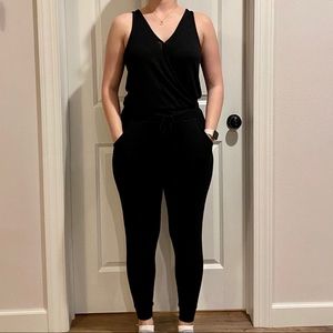 Black knit jumpsuit